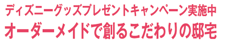 ディズニーグッズプレゼントキャンペーン実施中 オーダーメイドで創るこだわりの邸宅